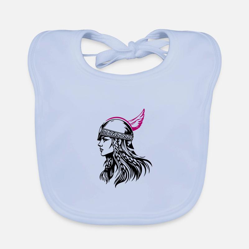 Wikinger Kriegerin Walküre - Baby Bio-Lätzchen - sky Blue