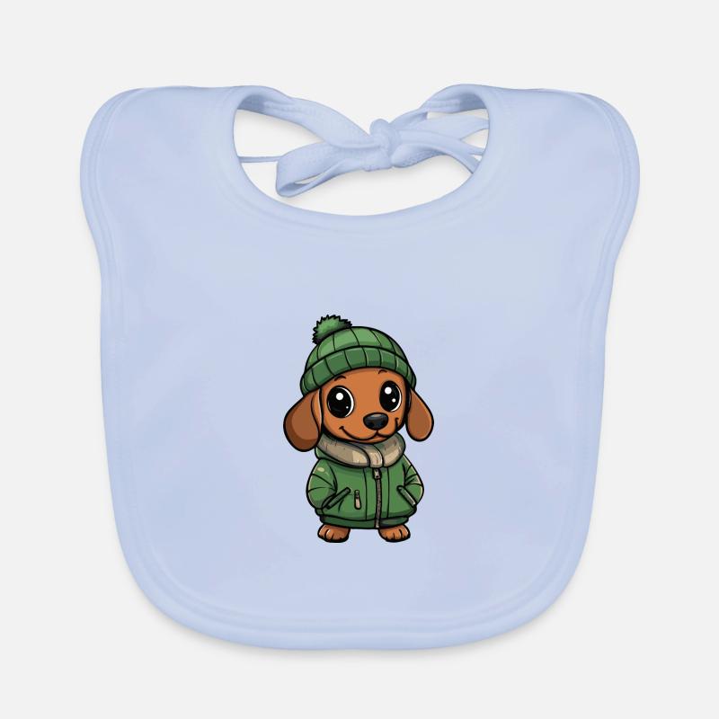 Dachshund BadgerDog Winter Organic Baby Bibs