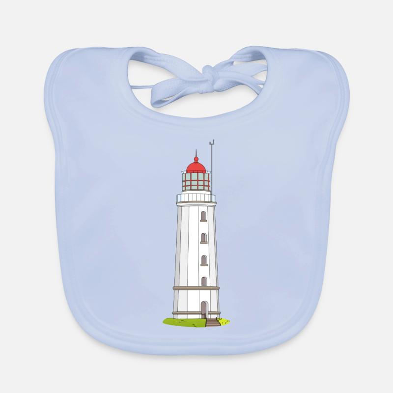 Leuchtturm Dornbusch - Baby Bio-Lätzchen - sky Blue