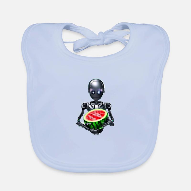 Robot and watermelon Organic Baby Bibs