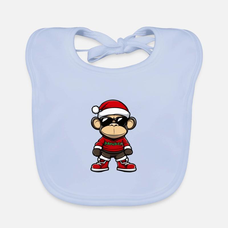 Affe Weihnachten X-Mas Baby Bio-Lätzchen