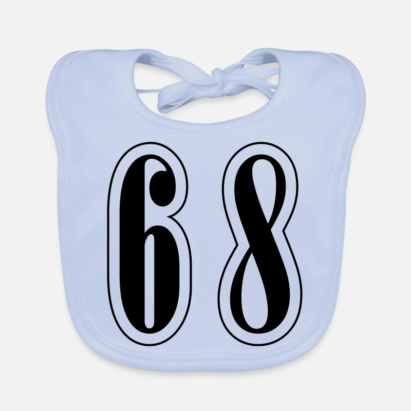 68 Number Symbol Organic Baby Bibs