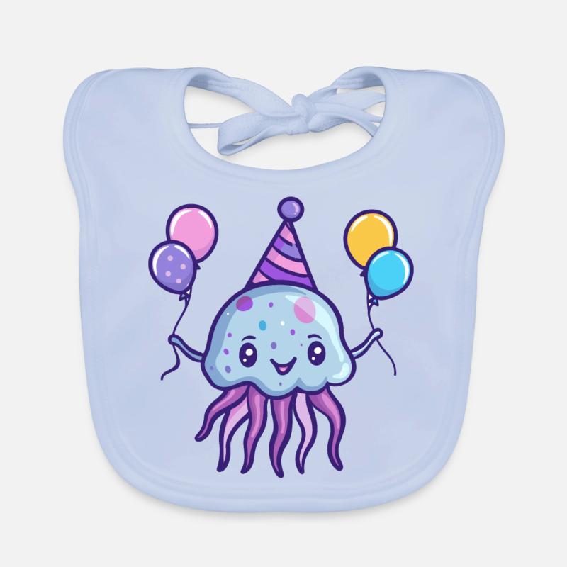 Qualle Geburtstag Comic Baby Bio-Lätzchen