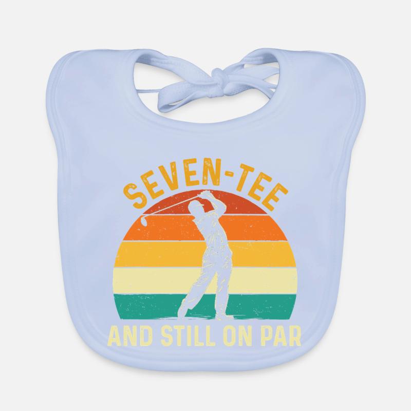 Seven Tee Still On Par 70th Golf Birthday Organic Baby Bibs