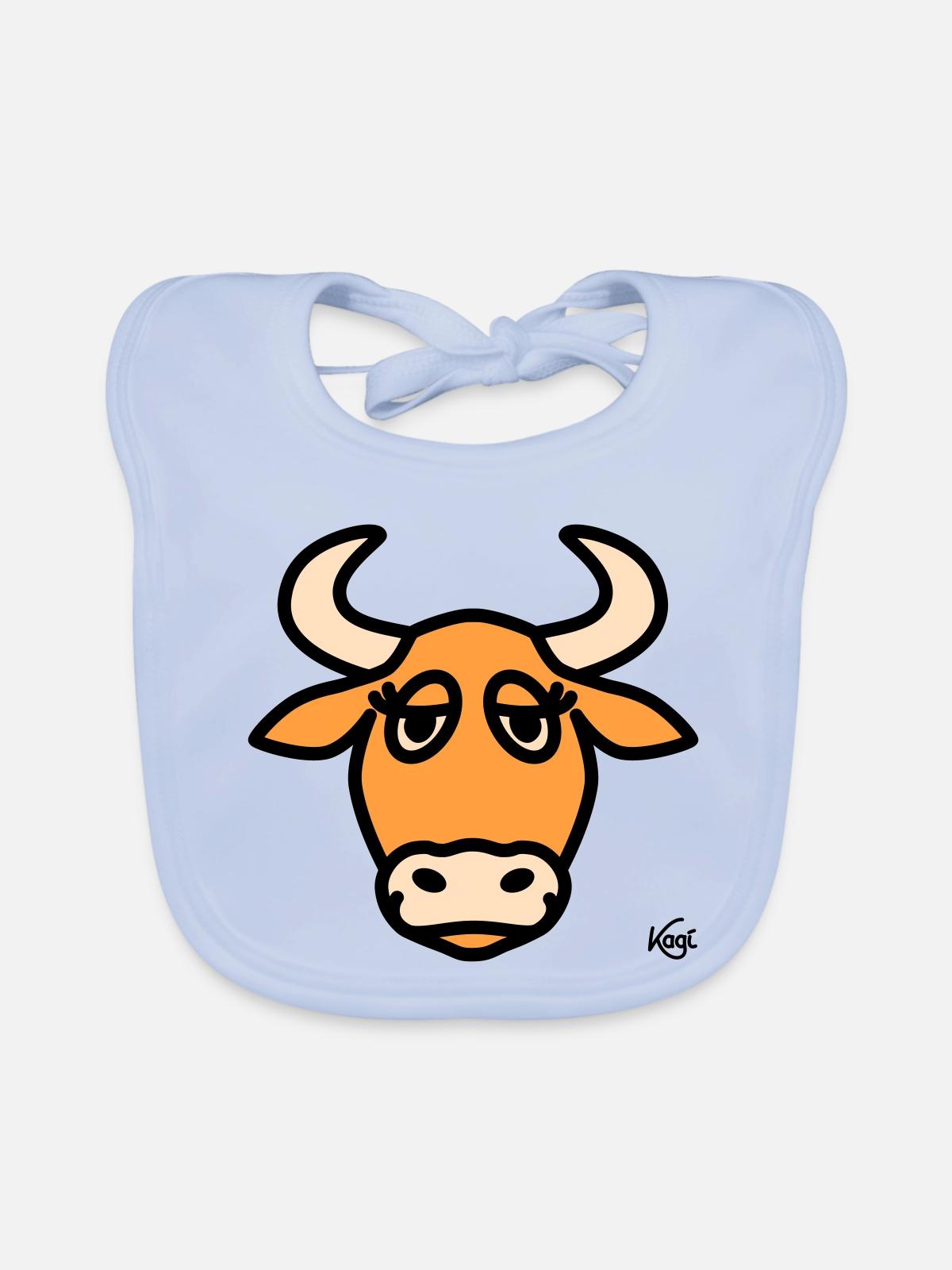 Taurus Large - Organic Baby Bibs - sky blue - Front
