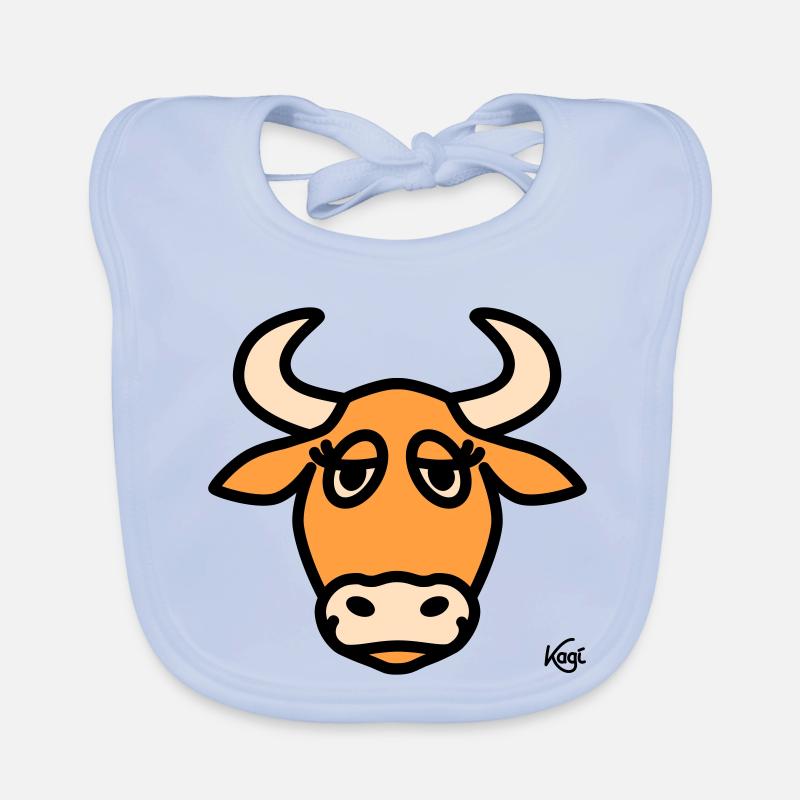 Stier groß - Baby Bio-Lätzchen - sky Blue