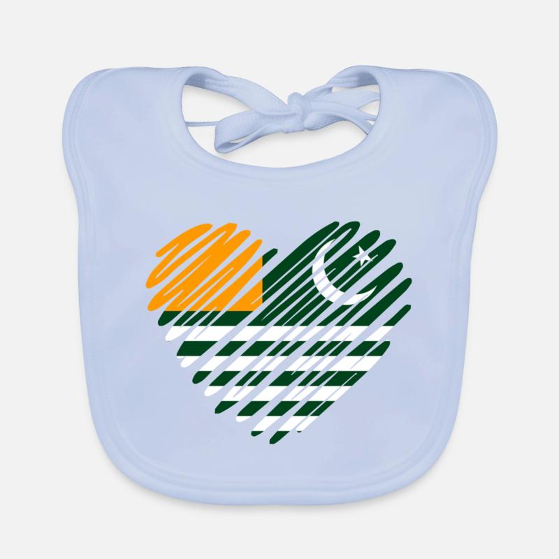 Drapeau du cœur du Cachemire, Cachemire libre Bavoir bio Bébé