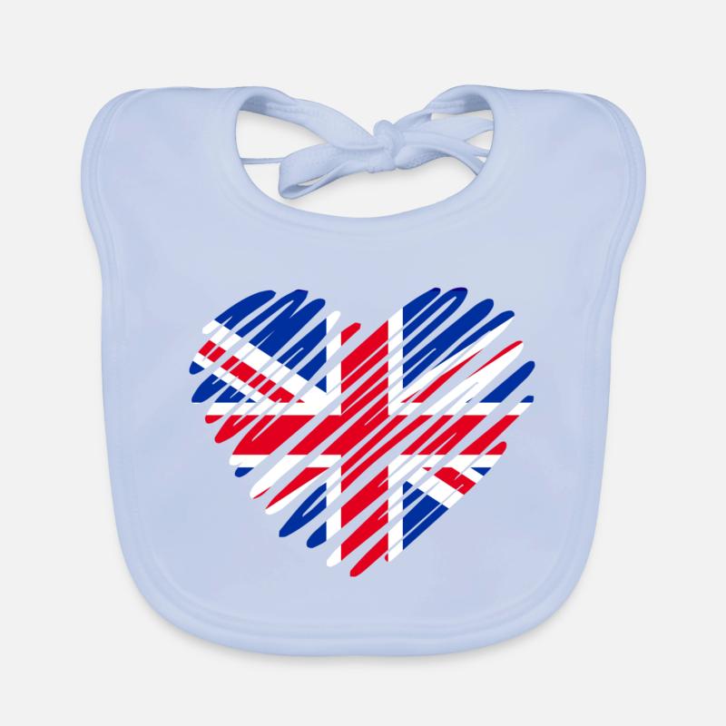 Conception du drapeau de l’Angleterre en forme de cœur Bavoir bio Bébé