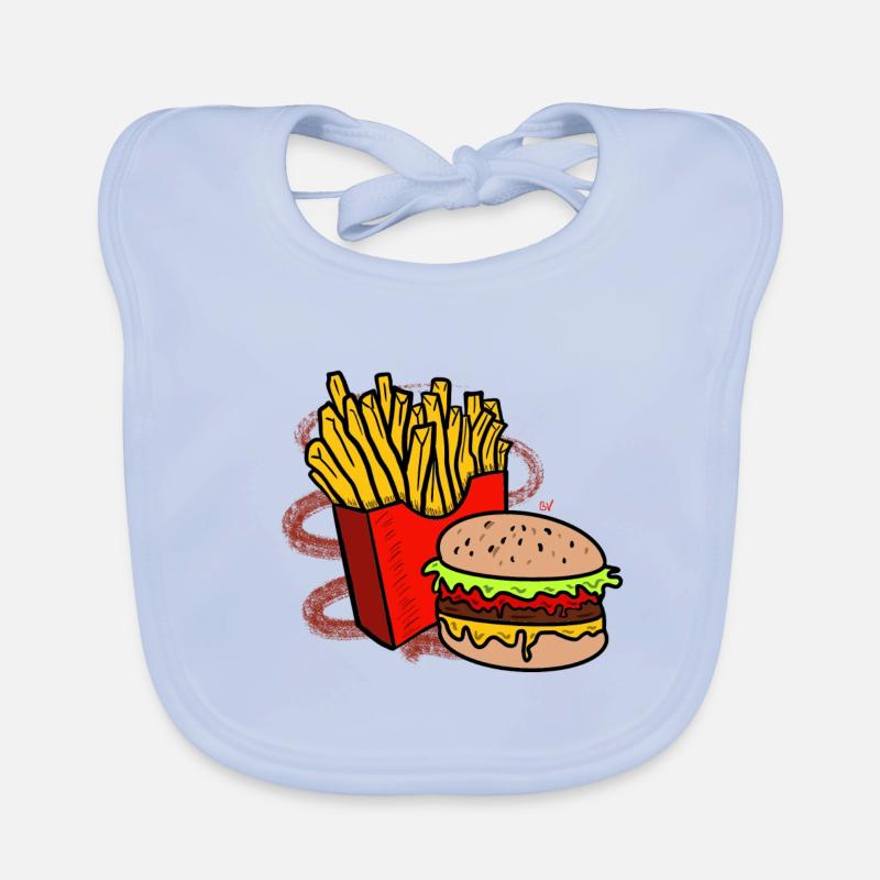 Fries and burger Organic Baby Bibs