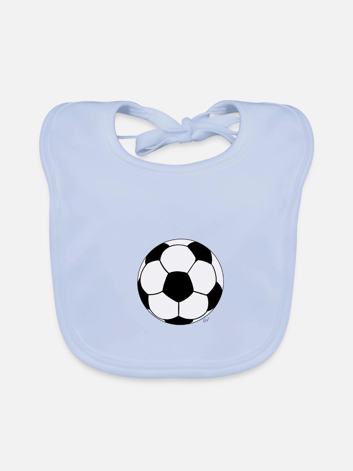 Fußball - Baby Bio-Lätzchen - sky Blue - Vorne