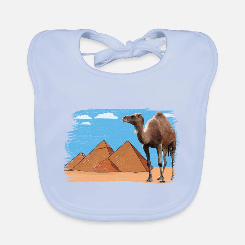 Kamel vor Pyramiden Baby Bio-Lätzchen
