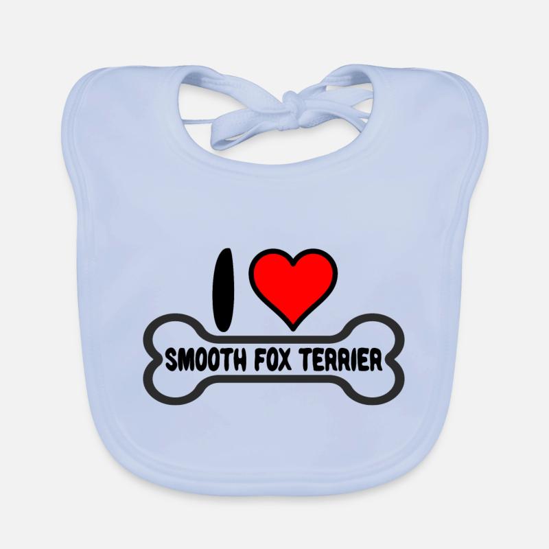 Smooth Fox Terrier Fox Terrier I Love my Sayings Organic Baby Bibs