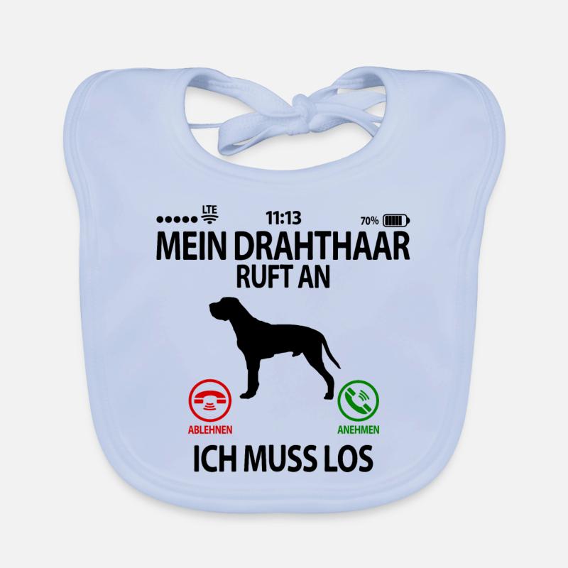 Deutsch Drahthaar Geschenkidee Lustig Spruch Baby Bio-Lätzchen