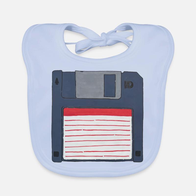 Diskette Retro Vintage Old school 80er 90er Baby Bio-Lätzchen