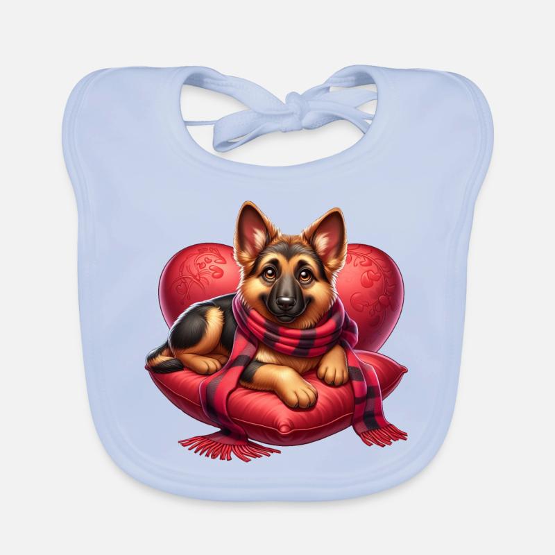 German Shepherd Art Organic Baby Bibs