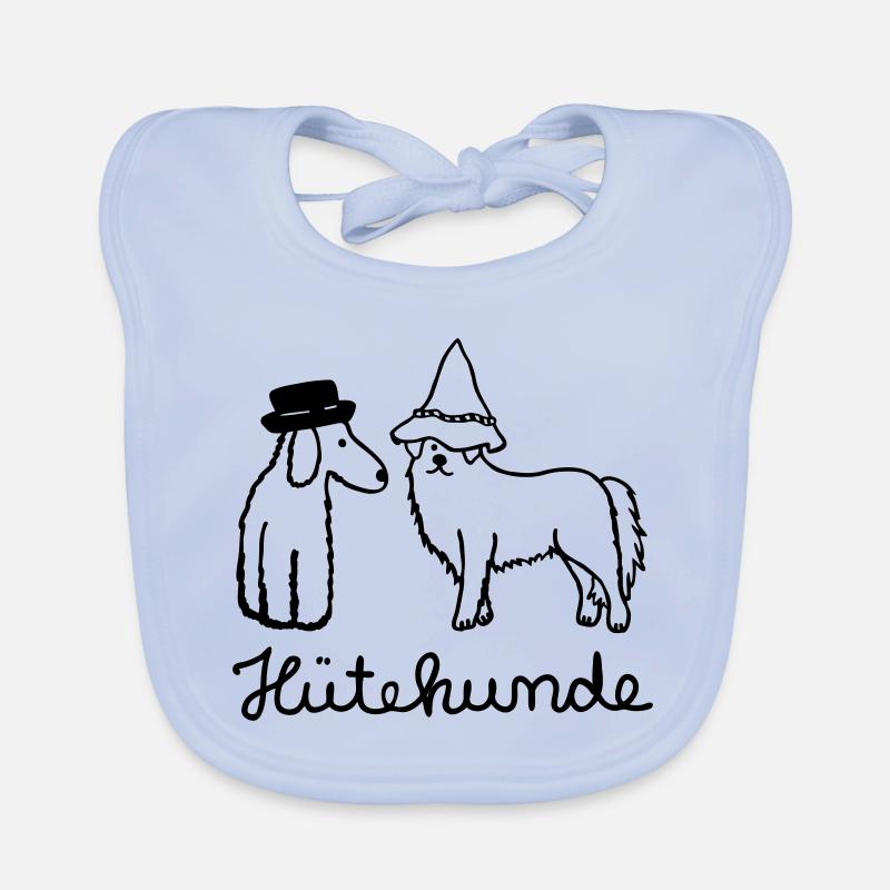 Hütehunde Hunde mit Hut - Baby Bio-Lätzchen - sky Blue