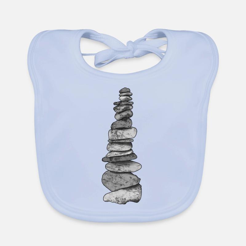 Stone Stack - Stone Balance - Stone Male Organic Baby Bibs