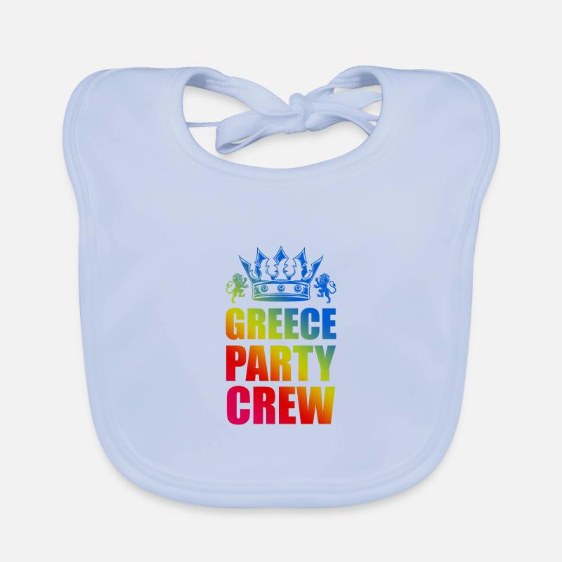Greece Party Crew Saying Organic Baby Bibs