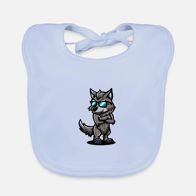 Bande dessinée cool loup Bavoir bio Bébé