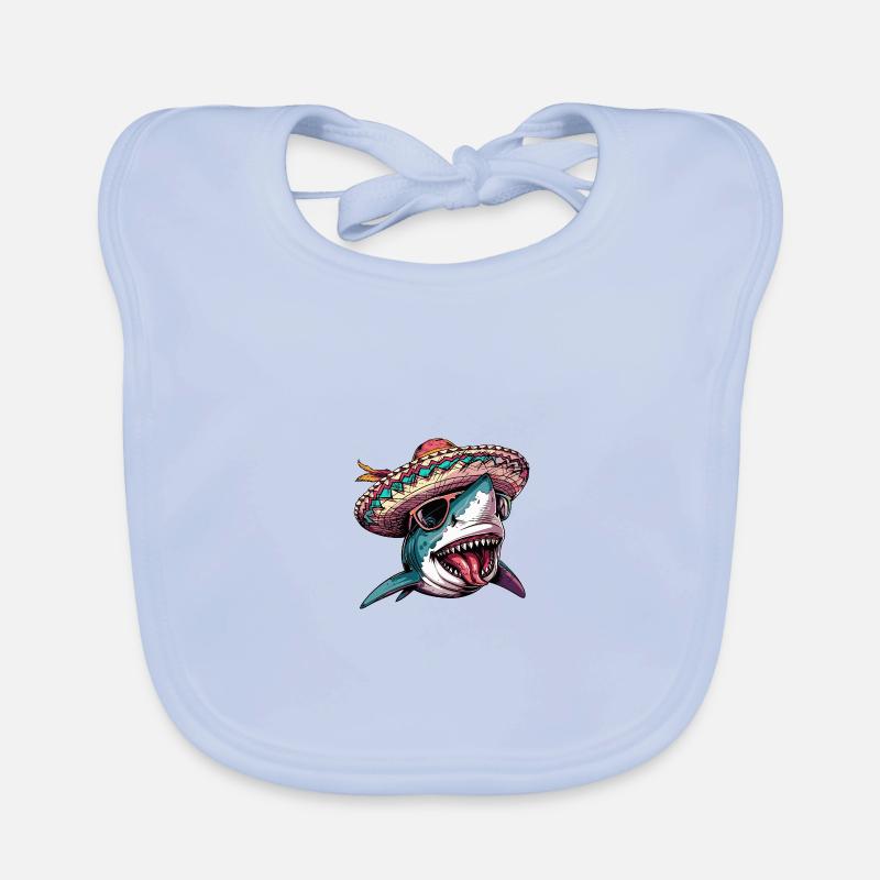 Requin Bande Dessinée Drôle Sombrero Bavoir bio Bébé