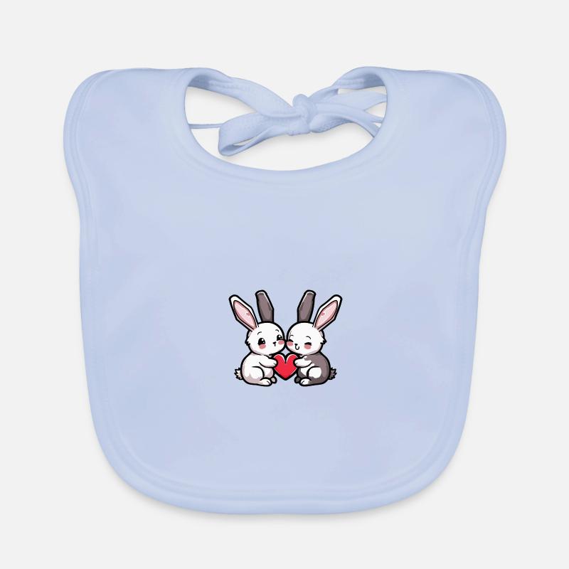 Bunny Couple In Love Easter Valentine's Day Organic Baby Bibs