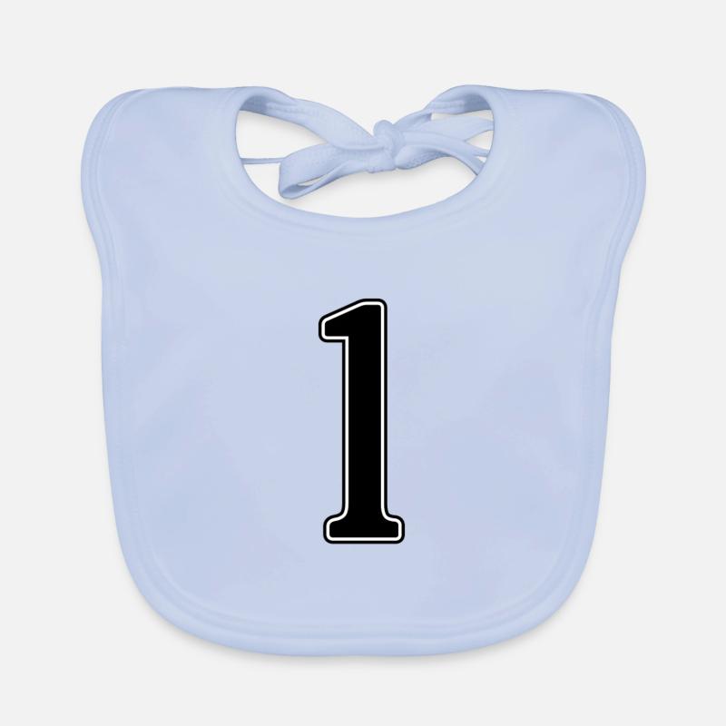 eins schwarz - Baby Bio-Lätzchen - sky Blue