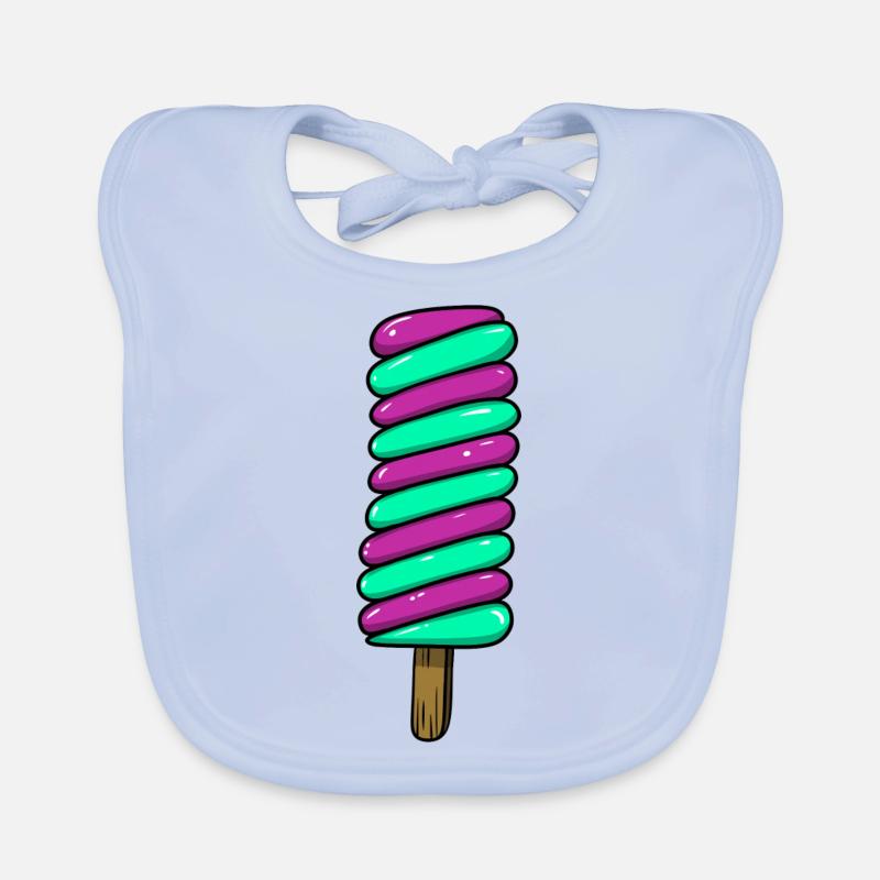 Crème glacée | Crème glacée à rayures vert violet | Glace Bavoir bio Bébé