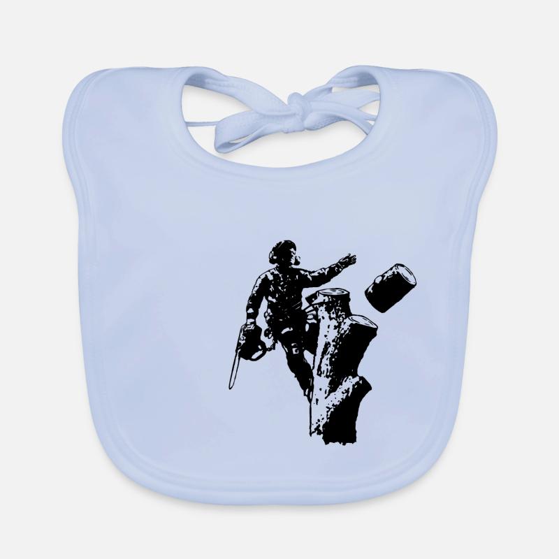 Arborist / Tree Climber (Silhouette) Organic Baby Bibs