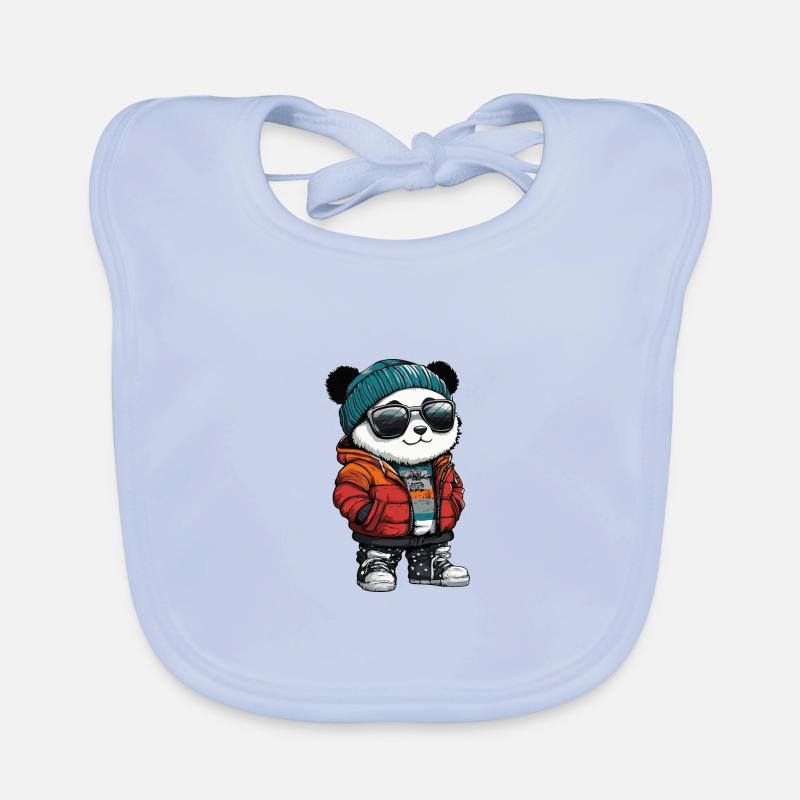 Panda Winter Comic Baby Bio-Lätzchen