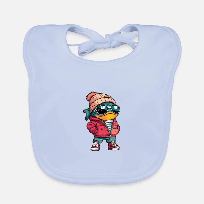 Piranha Fish Winter Comic Organic Baby Bibs