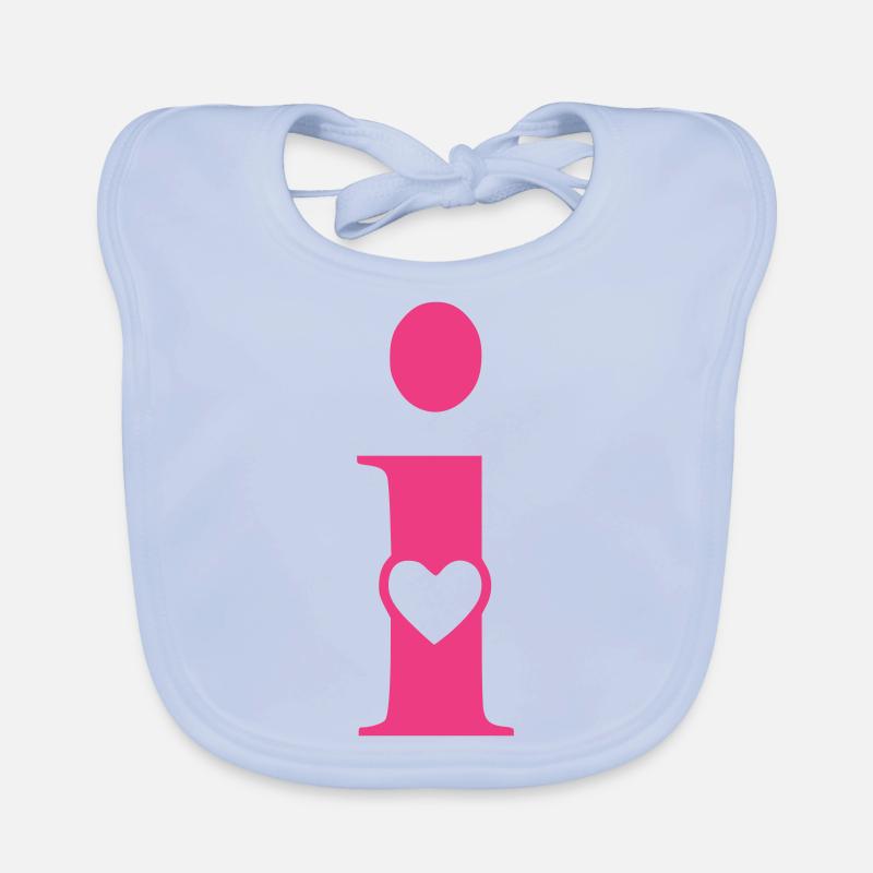 Lettre i Lettre initiale avec coeur Bavoir bio Bébé