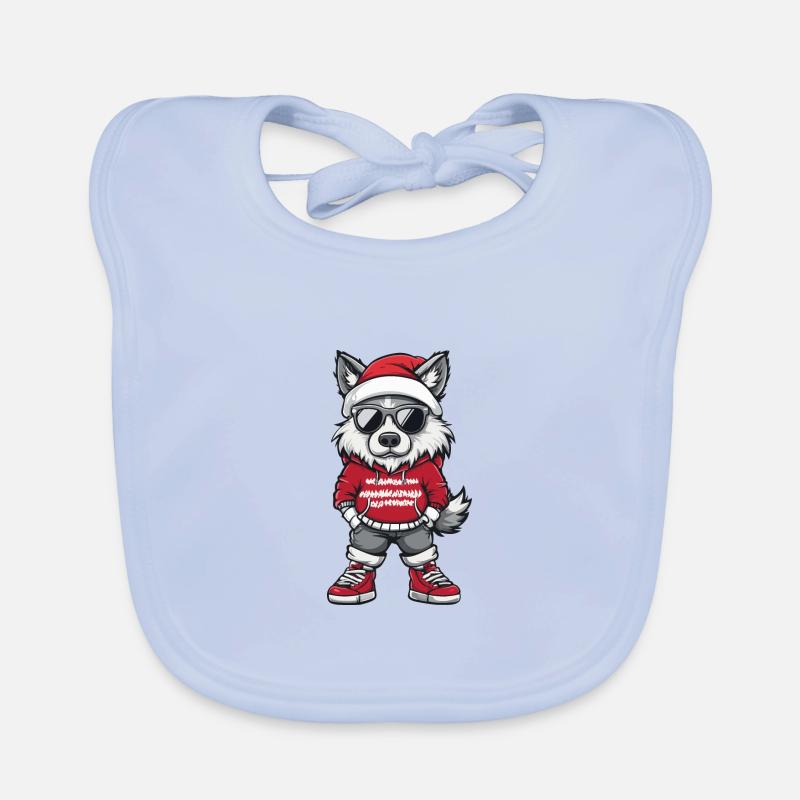 Wolf Christmas X-Mas Organic Baby Bibs