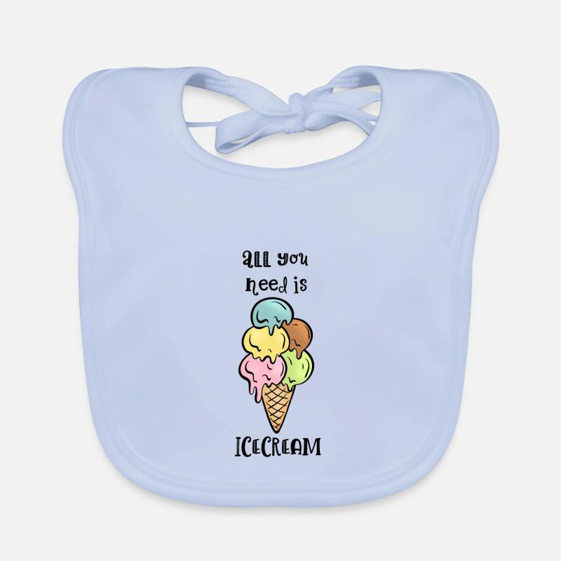 Eiswaffel mit Spruch Baby Bio-Lätzchen