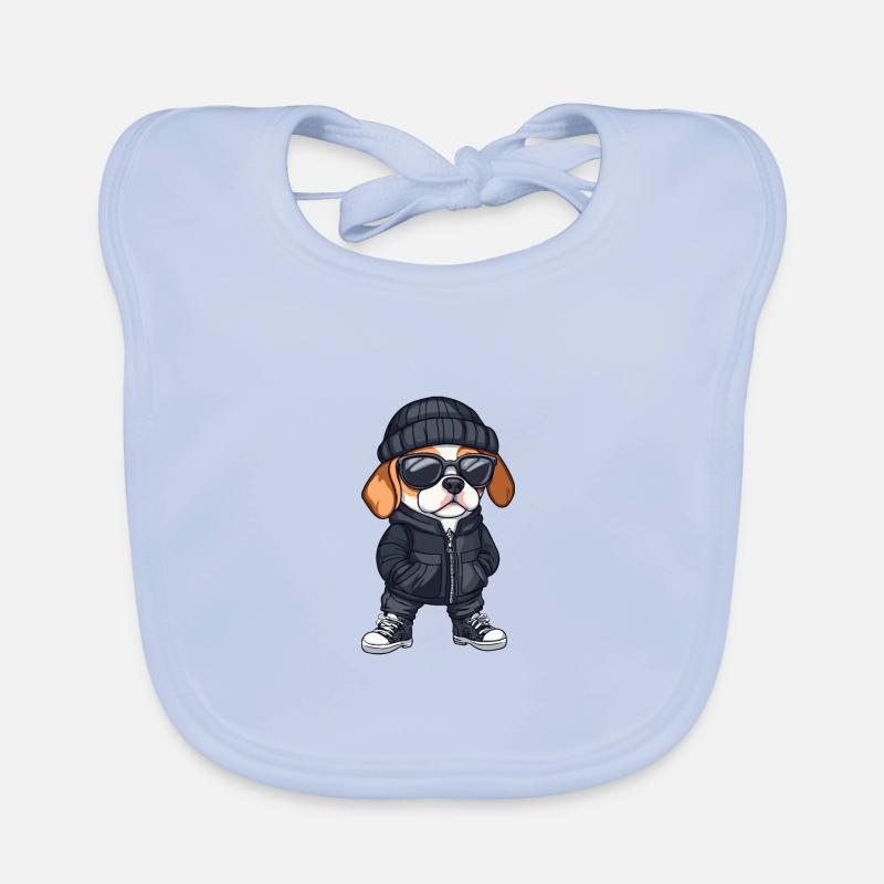 Beagle Hund Winter Comic Baby Bio-Lätzchen