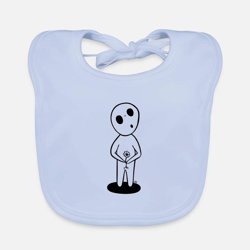 SYLVANN: der Sylvain mit der Blume - schwarze Version Baby Bio-Lätzchen