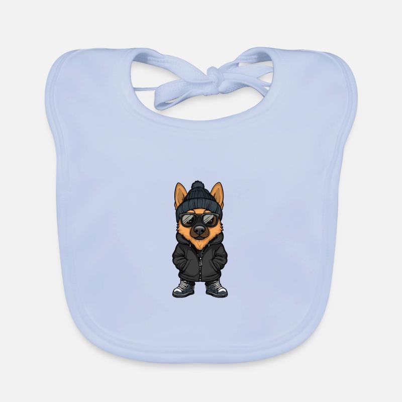 Schäferhund Winter Baby Bio-Lätzchen