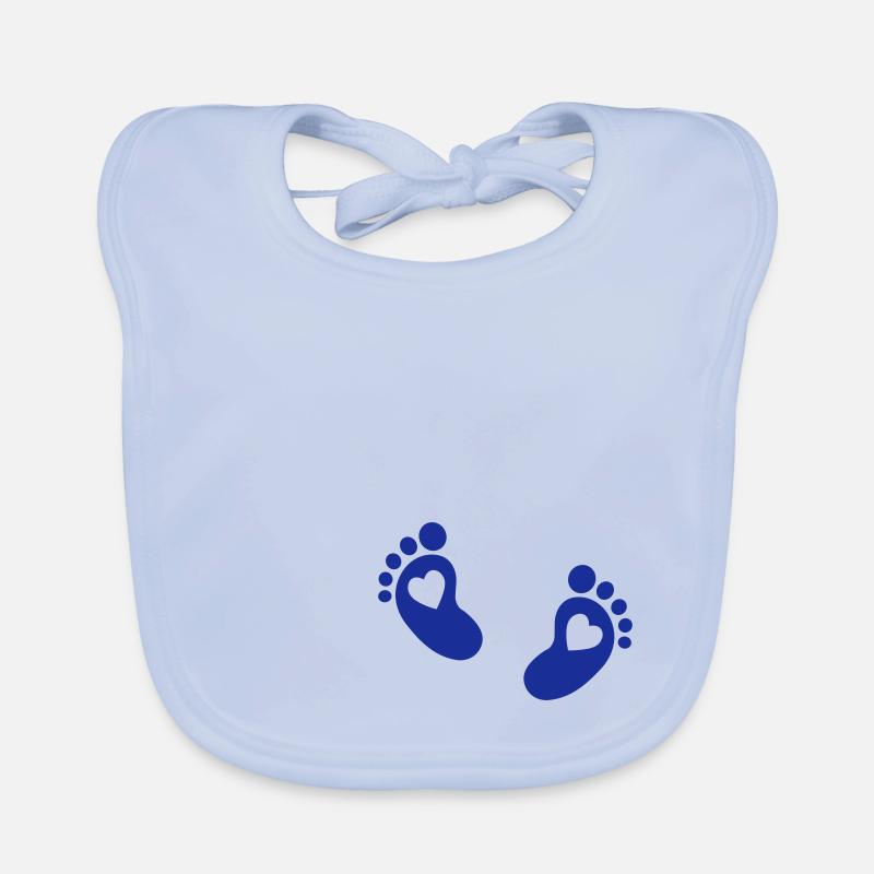 Bébé pieds - Bavoir bio Bébé - bleu ciel