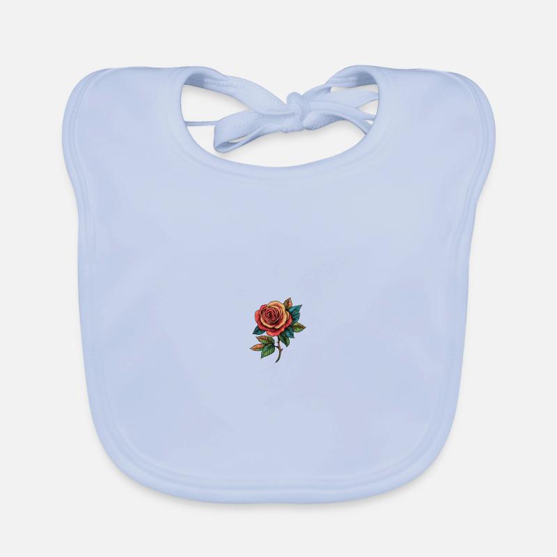 Rose Flower Organic Baby Bibs