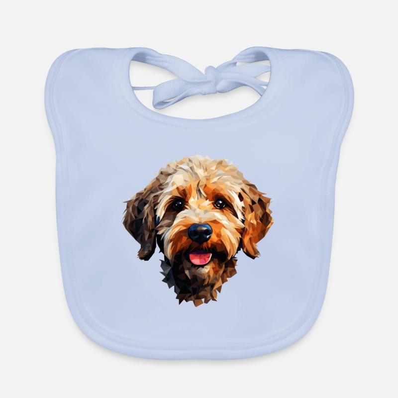 Cute dog in polygon style Organic Baby Bibs