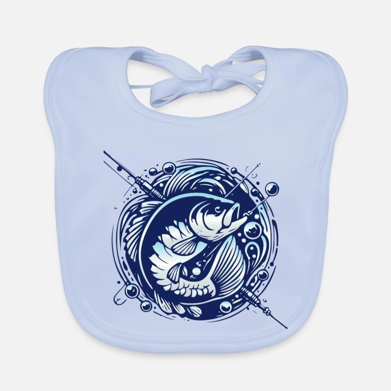 Frogfish with water bubbles design Organic Baby Bibs