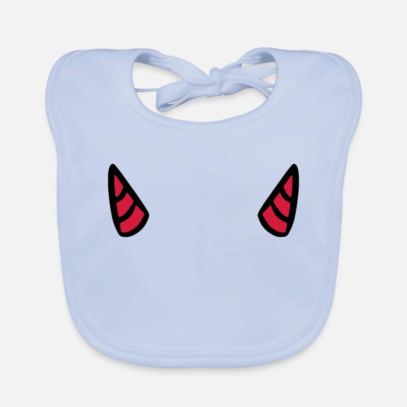 Devil's horn devil devil horn evil - Organic Baby Bibs - sky blue