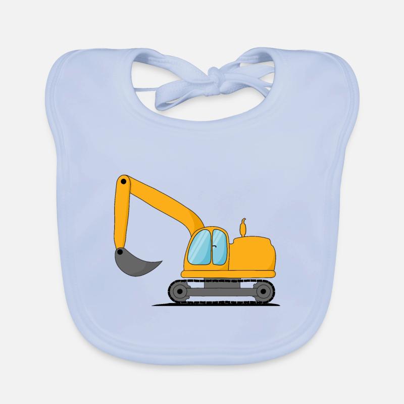 Bagger Kinder - Baby Bio-Lätzchen - sky Blue