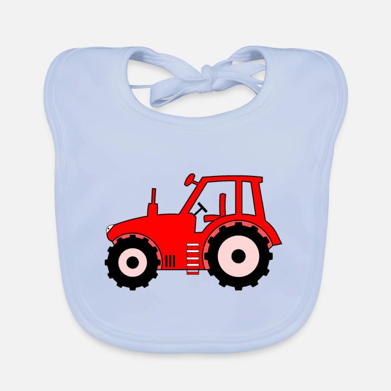 Tractor red Organic Baby Bibs