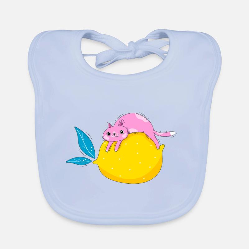 Chat et citron Bavoir bio Bébé