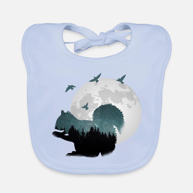 Eichhörnchen mit Sternen Baby Bio-Lätzchen