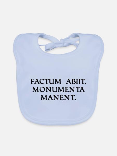 the deed is gone but the monuments b black - Organic Baby Bibs - sky blue - Front