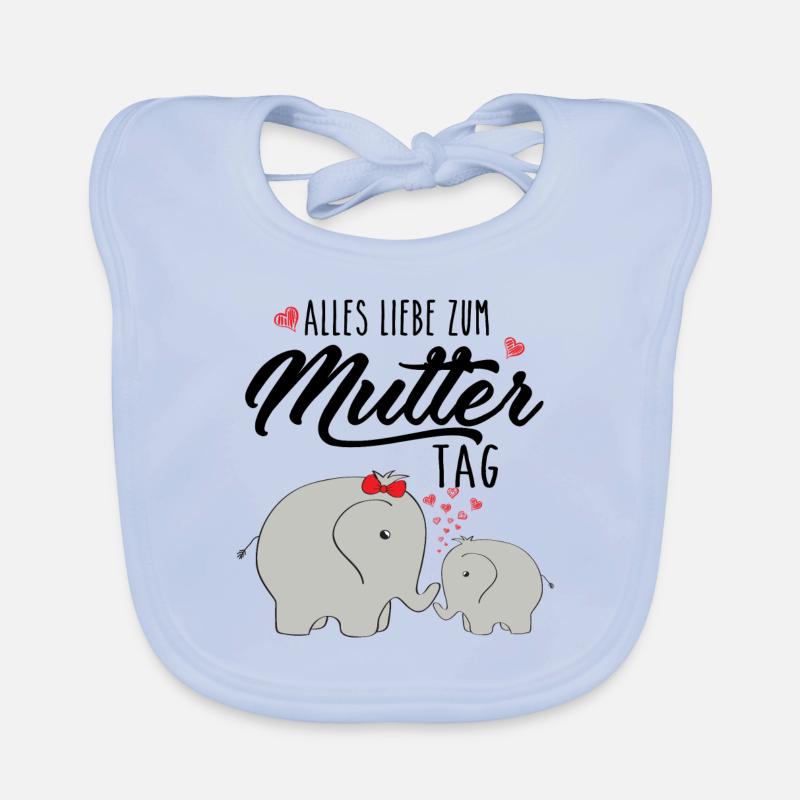 Alles Liebe zum Muttertag - Baby Bio-Lätzchen - sky Blue