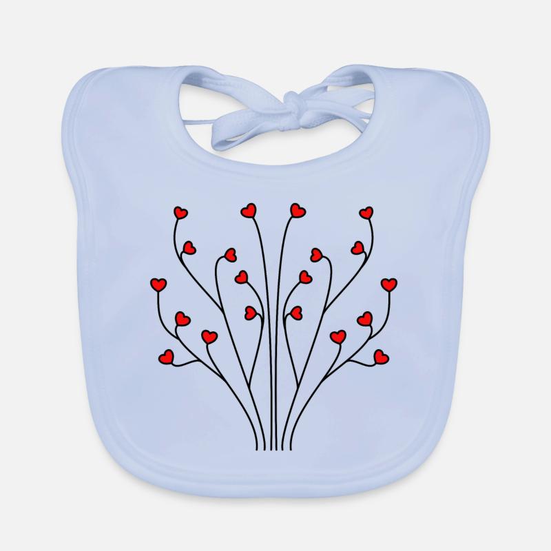 Heart Tree black Organic Baby Bibs