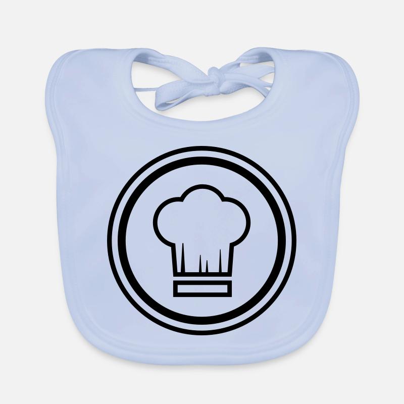 Chef's Hat Chef Chef Icon - Organic Baby Bibs - sky blue