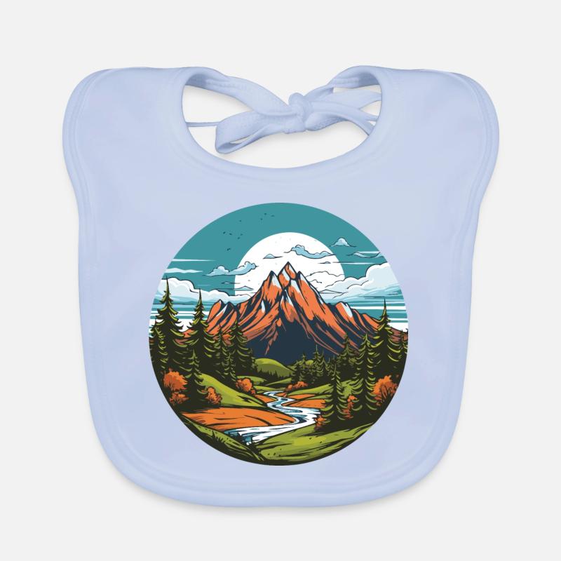 Berge Landschaft Kreis Baby Bio-Lätzchen